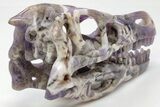Polished Amethyst Dinosaur Crystal Skull - Ferocious! #199466-5